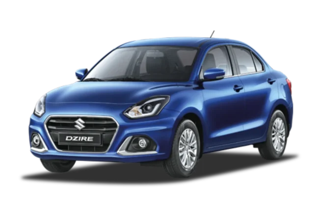 Suzuki Dzire azul de Ahorrent, sedán económico para alquilar en Guatemala