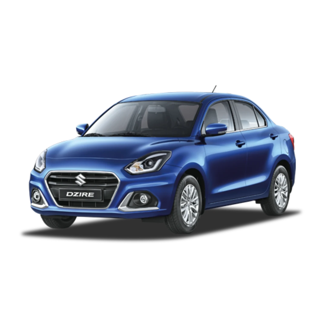 Suzuki Dzire azul de Ahorrent, sedán económico para alquilar en Guatemala