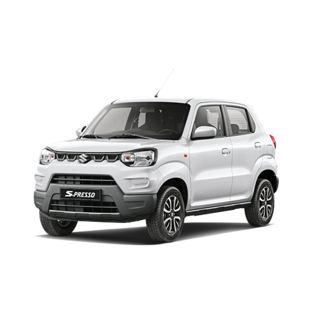 Suzuki S-Presso blanca de Ahorrent, carro pequeño y eficiente para alquilar en Guatemala